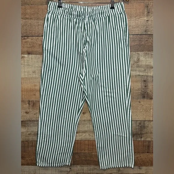 Hill House Cypress Striped Cropped Pajama Pants size Medium Cotton Lightweight - Picture 2 of 6